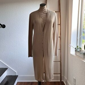 Ron Leal Cashmere Silk Blend Ecru Cardigan Duster Sz: Small NWT